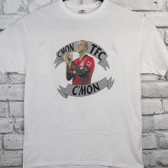 Toronto FC Bernardeschi C'mon TFC Unico Custom White Men's Size Large T- Shirt - Picture 1 of 7